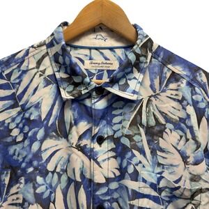 Tommy Bahama Coconut Point Men's Sz XL Blue Palms Hawaiian Modal Polyester Shirt